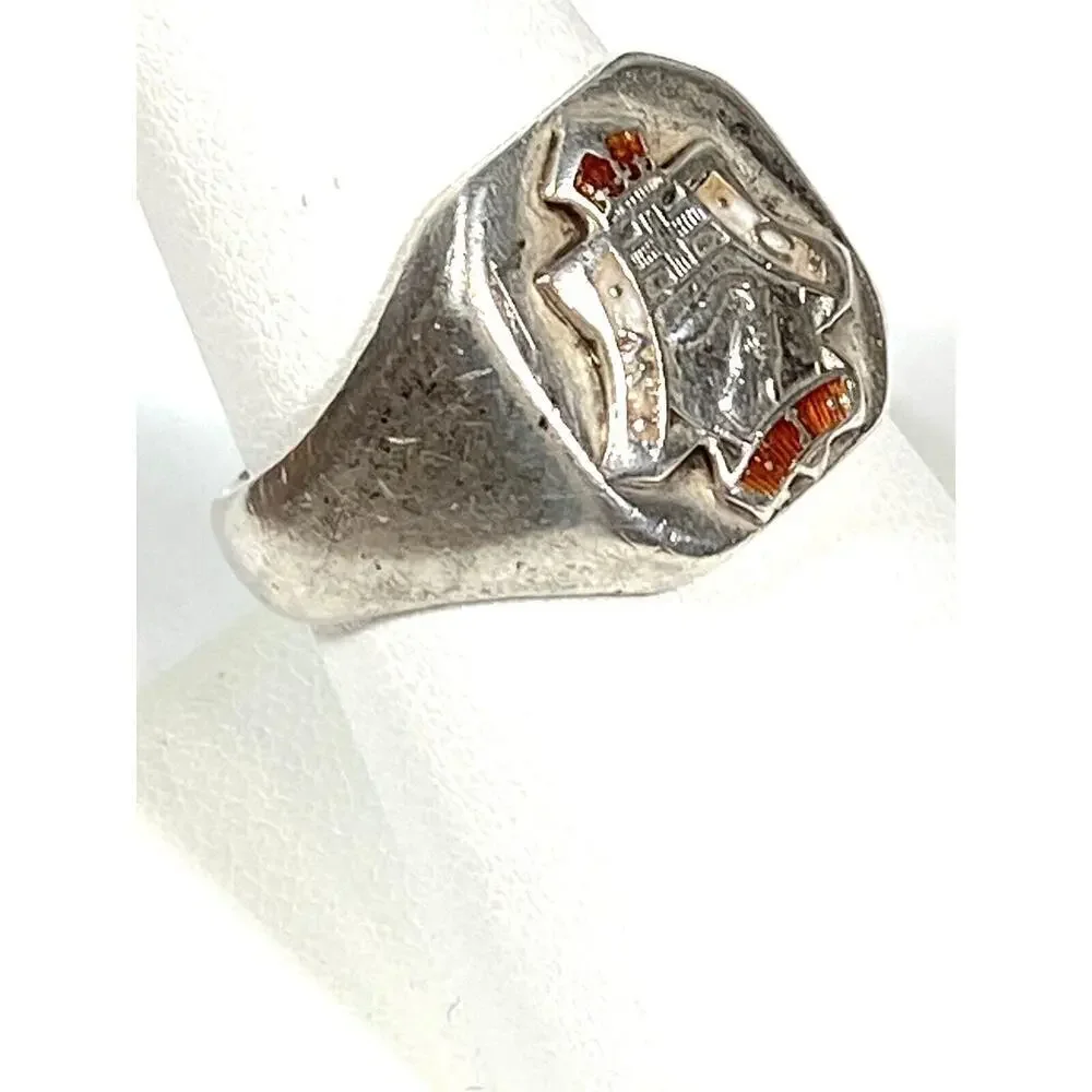 Ring 9.5 Sterling Silver Men’s Vintage WCI Cross Crown Light Torch